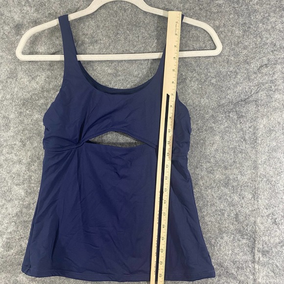 Athleta Tankini Top Small Navy Blue Mod Block Cutout Swim Tank - Picture 11 of 11